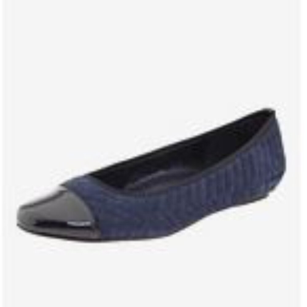 Vigotti Navy and Black toe Flats